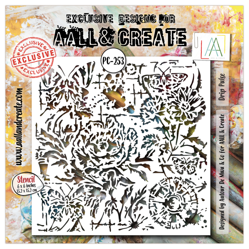 AALL and Create - Schablone 6x6 Inch "Drip Pulse "Stencil