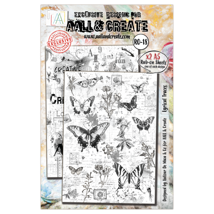 AALL and Create - Transfer Aufkleber "Lyrical Traces" Rub-Ons A5