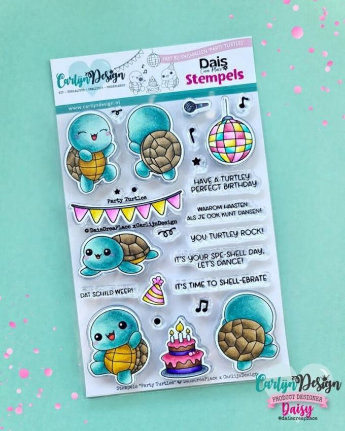 Carlijn Design - Stempelset "Party Turtles " Clear Stamp 
