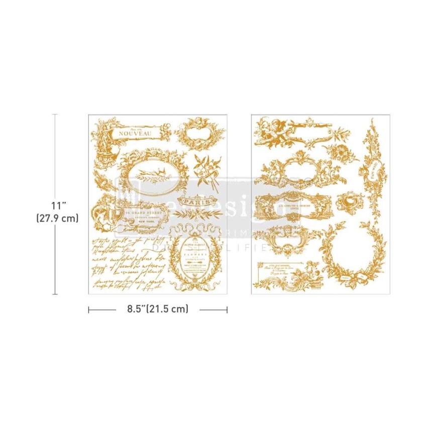 Re-Design with Prima - Transfer Aufkleber 8,5x11 Inch "Kacha Label De Luxe" Decor Transfer 2 Bogen 