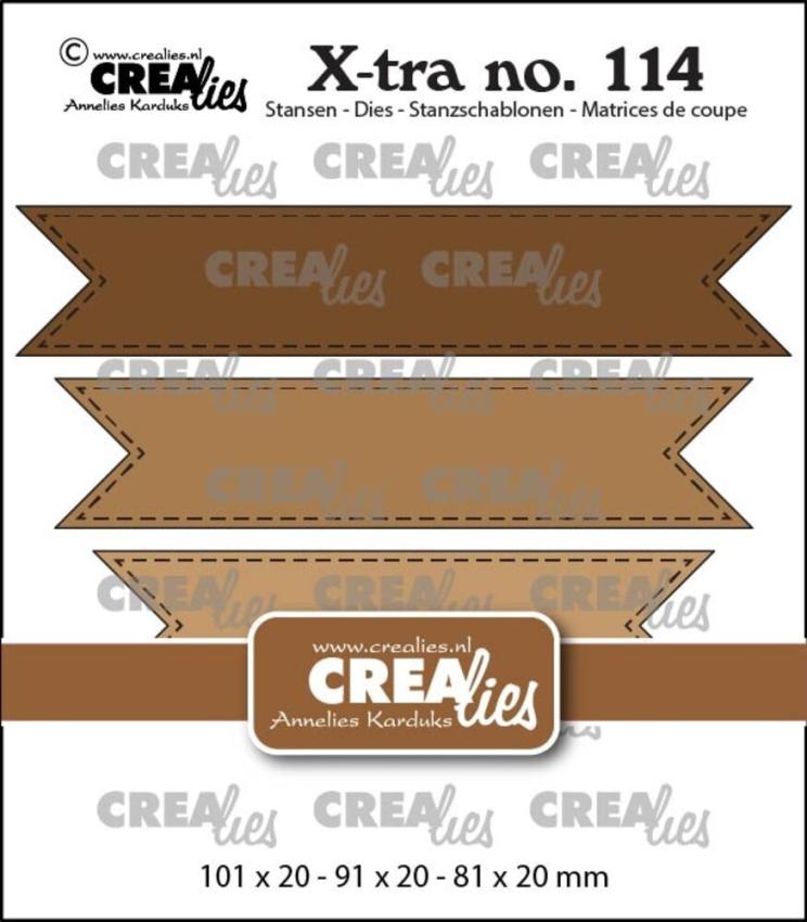 Crealies - Stanzschablone "No. 114 Fishtail Banners Stitch" X-tra Dies