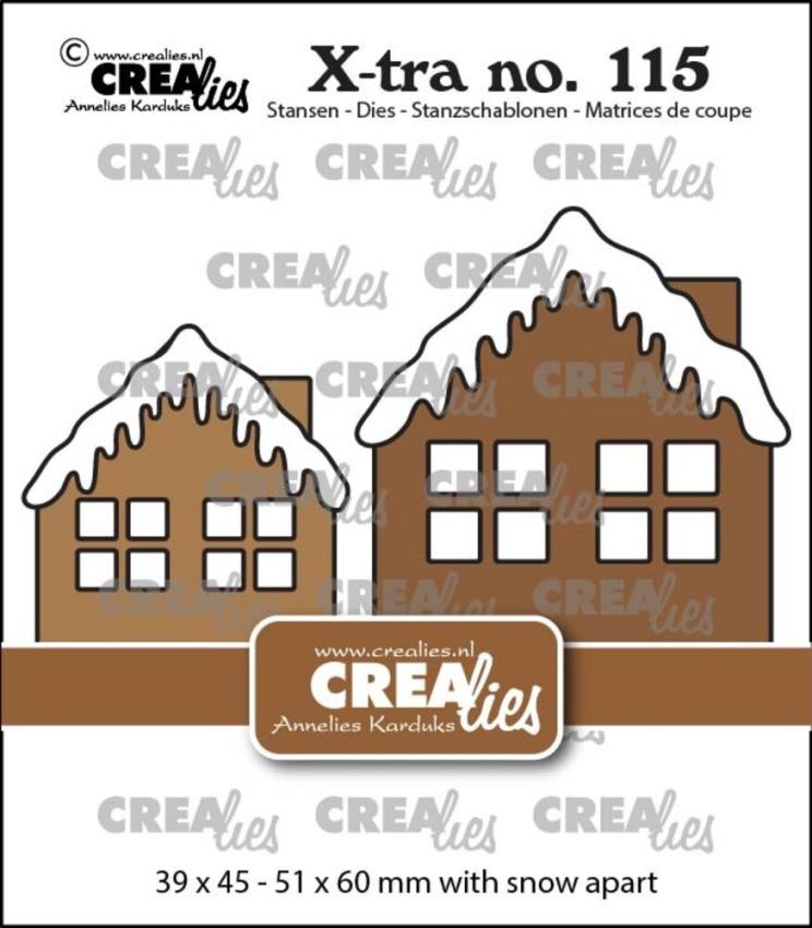 Crealies - Stanzschablone "No. 115 2x House A with snow Middle & Large" X-tra Dies