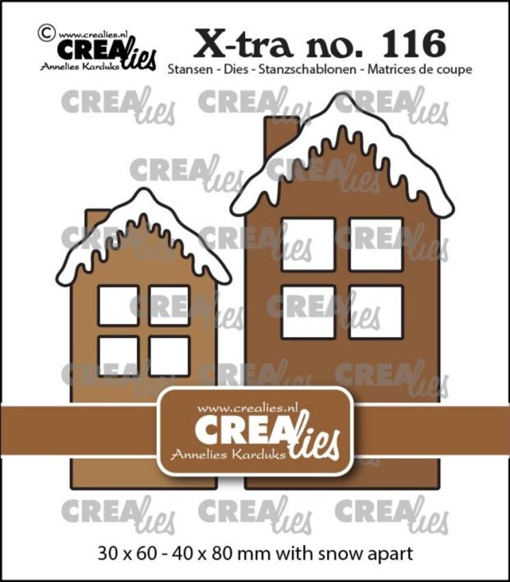 Crealies - Stanzschablone "No. 116 2x House B with snow Middle & Large" X-tra Dies