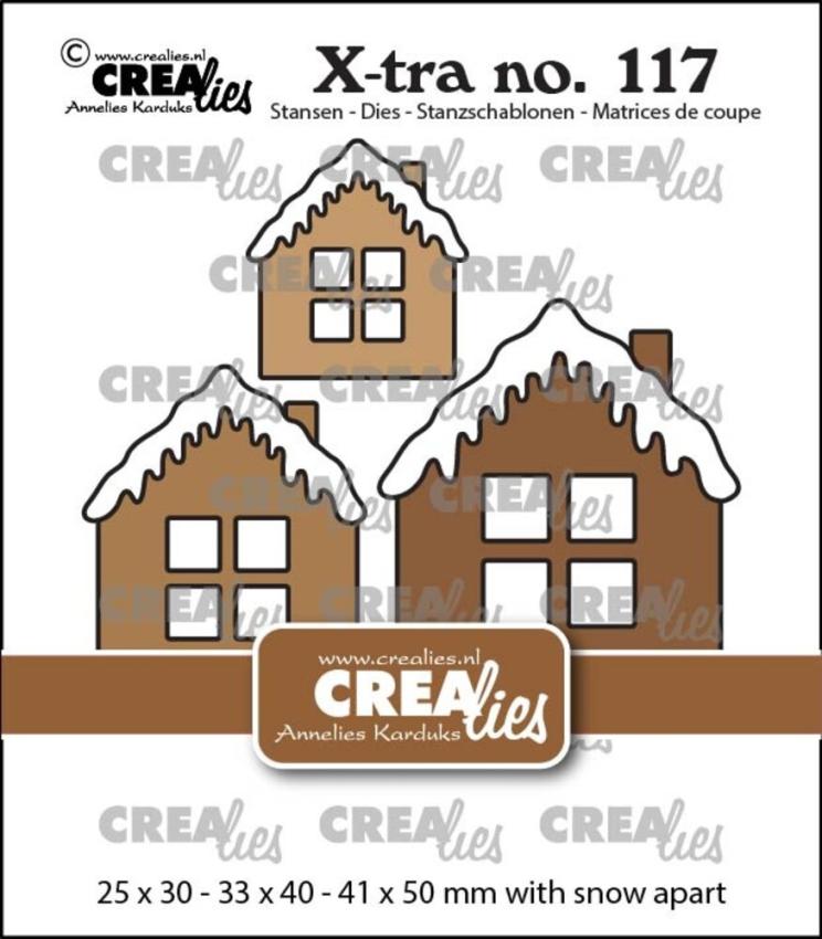 Crealies - Stanzschablone "No. 117 3x House C with snow Middle, Large & Extra Large" X-tra Dies