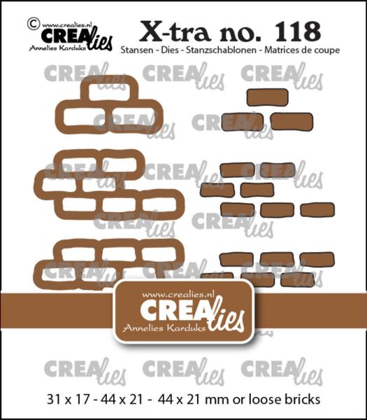 Crealies - Stanzschablone "No. 118 Brickwall Large with loose bricks" X-tra Dies