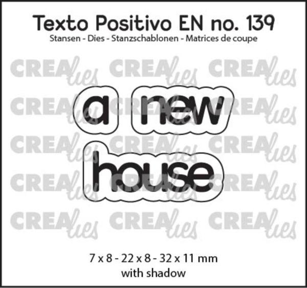 Crealies - Stanzschablone "No. 139 A New House" Texto Positivo Dies