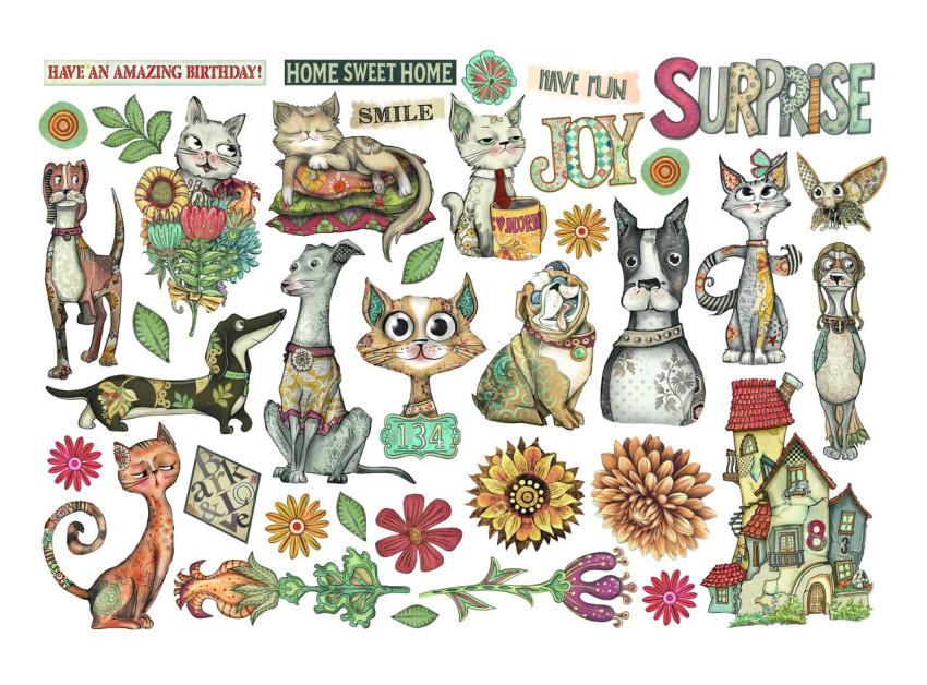 Stamperia - Stanzteile "Furry Friends" Die Cuts Ephemera