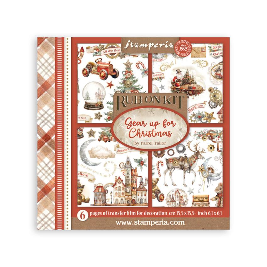Stamperia - Transfer Aufkleber "Gear up for Christmas" Rub-On