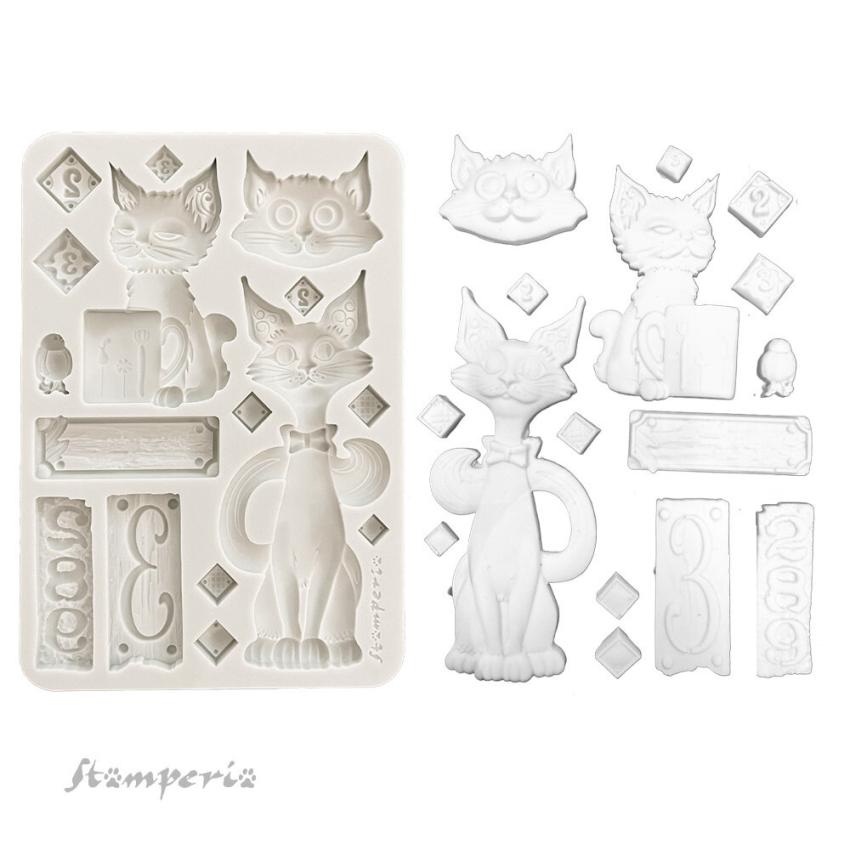 Stamperia - Gießform A5 "Cats" Soft Mould 