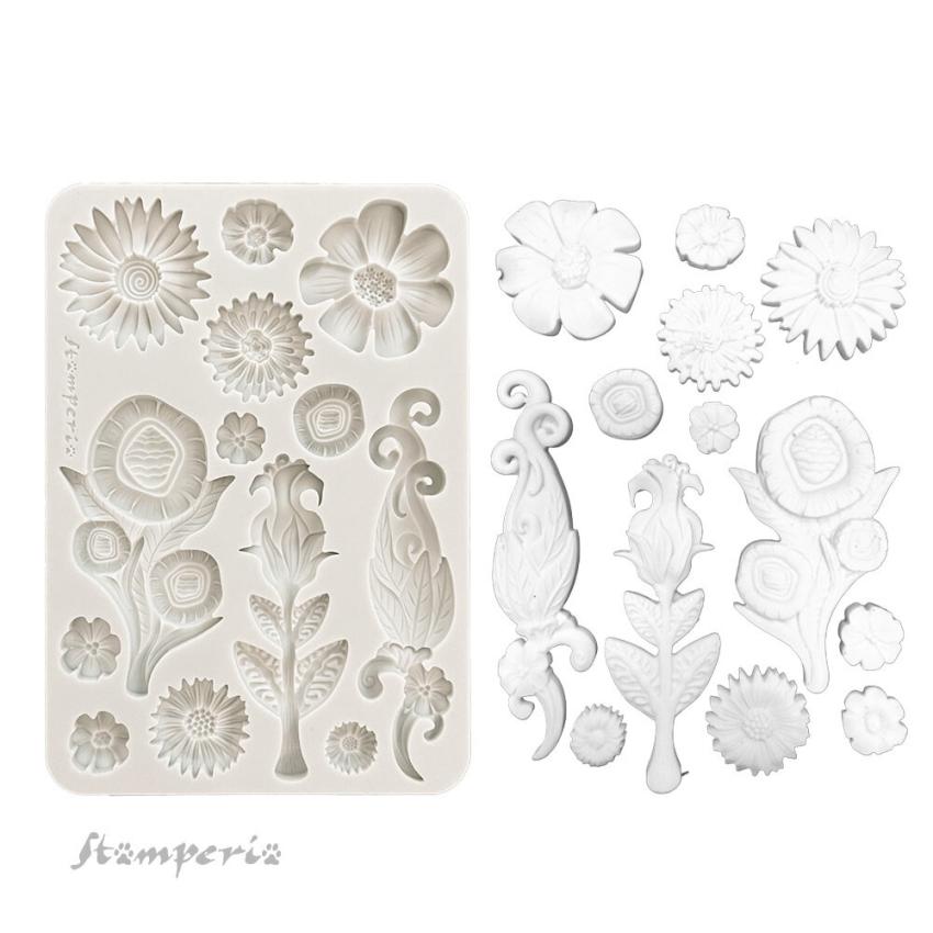 Stamperia - Gießform A5 "Flowers" Soft Mould 