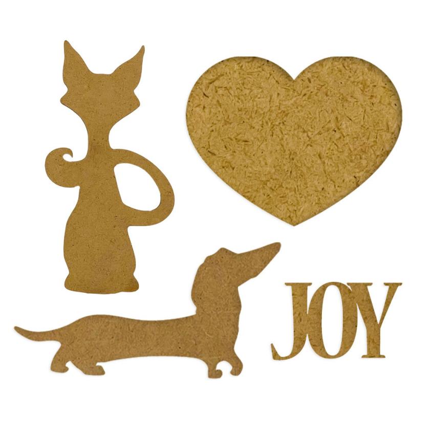 Stamperia - Holzteile "Dog and Cat Silhouette" MDF Crafty Shapes Blanks