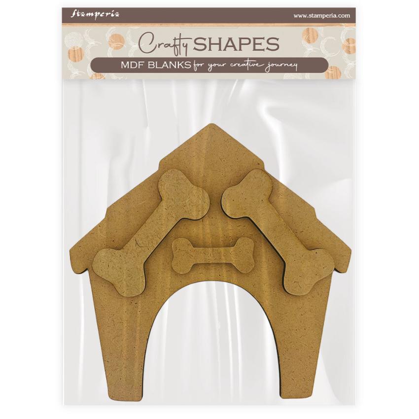 Stamperia - Holzteile "Doghouse and Bones" MDF Crafty Shapes Blanks