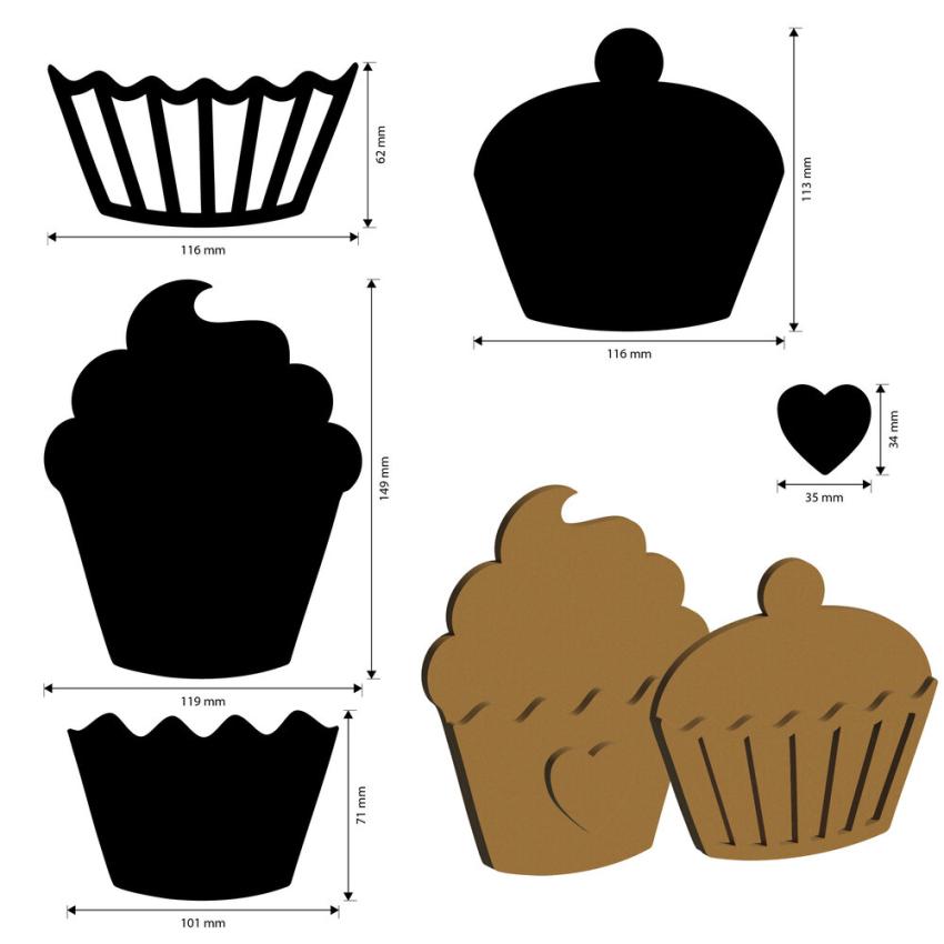 Stamperia - Holzteile "Sweet" MDF Crafty Shapes Blanks