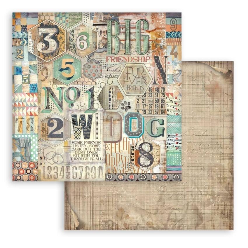 Stamperia - Designpapier "Furry Friends" Maxi Paper Pack 12x12 Inch - 10 Bogen