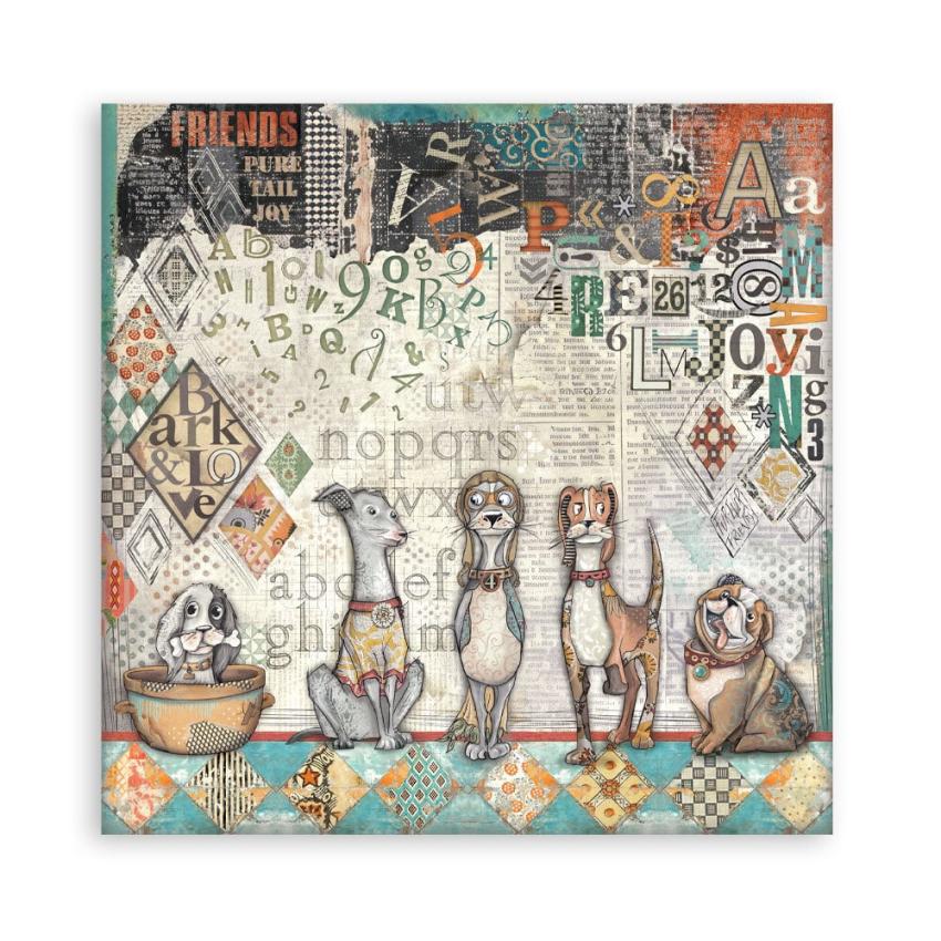 Stamperia - Designpapier "Furry Friends" Maxi Paper Pack 8x8 Inch - 22 Bogen