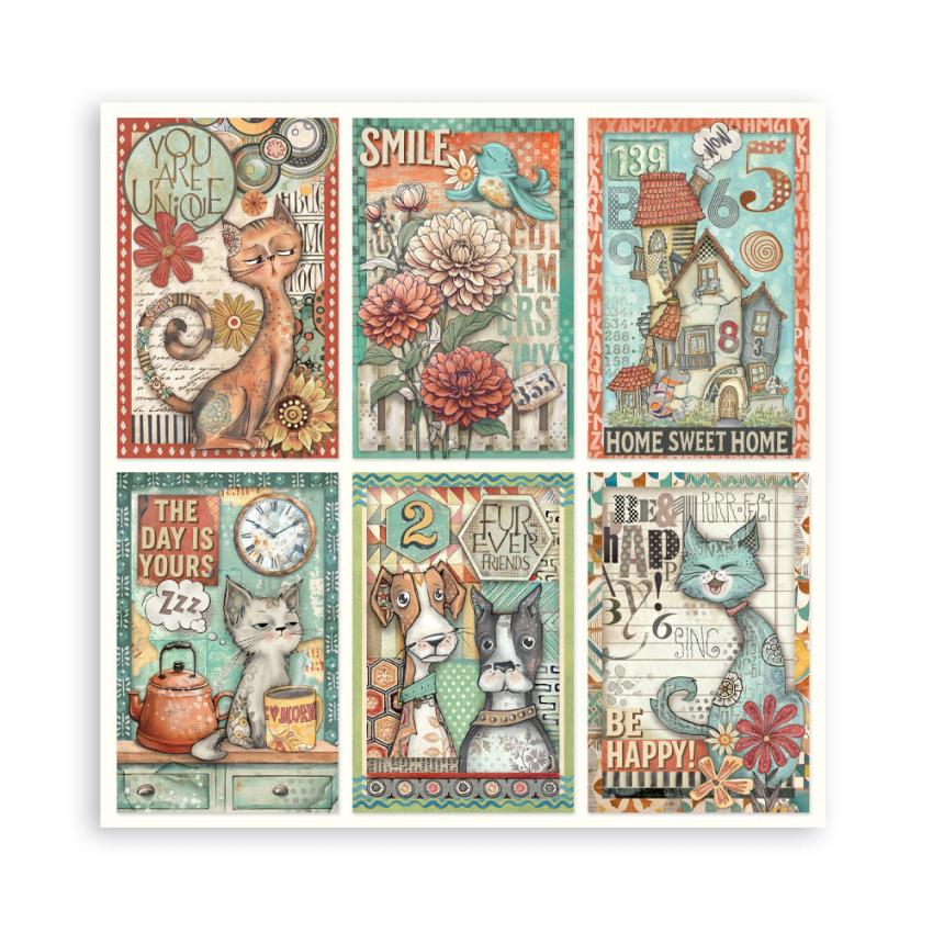 Stamperia - Designpapier "Furry Friends" Maxi Paper Pack 12x12 Inch - 22 Bogen
