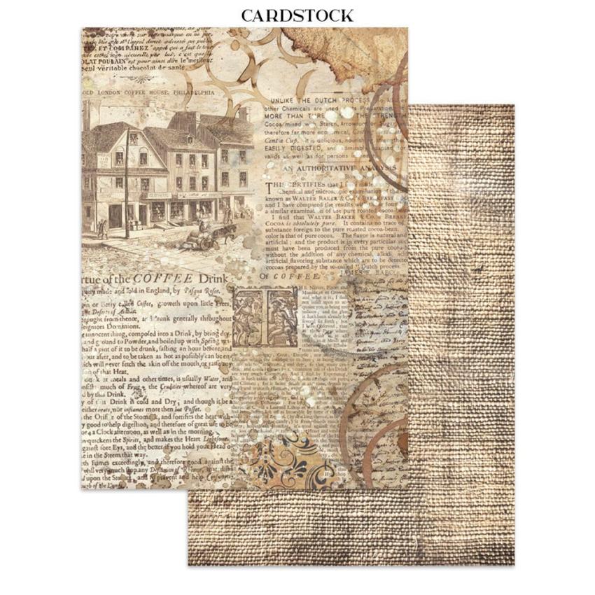 Stamperia - Papier, Aufkleber & Stanzteile "Coffee and Chocolate" Junk Journal Backgrounds,Stickers,Cut-Outs