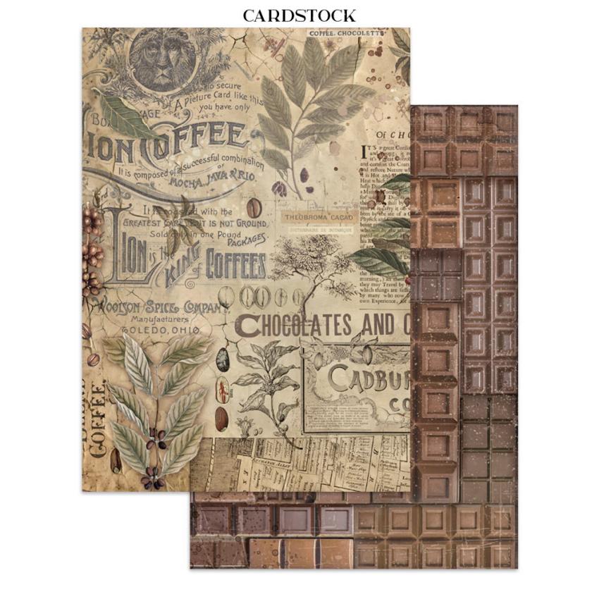 Stamperia - Papier, Aufkleber & Stanzteile "Coffee and Chocolate" Junk Journal Backgrounds,Stickers,Cut-Outs