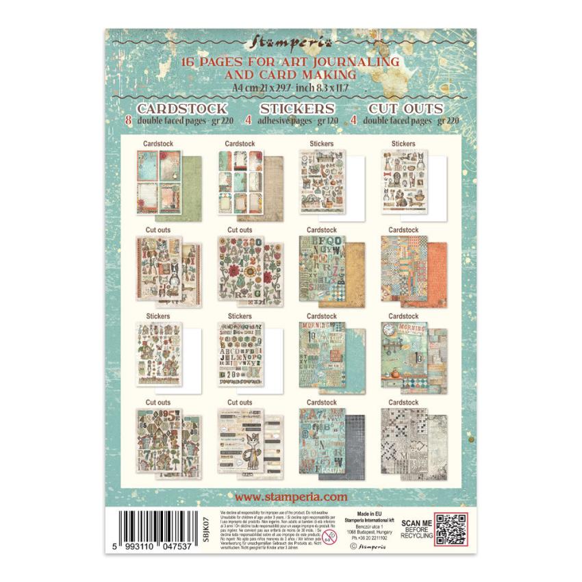 Stamperia - Papier, Aufkleber & Stanzteile "Furry Friends" Junk Journal Backgrounds,Stickers,Cut-Outs