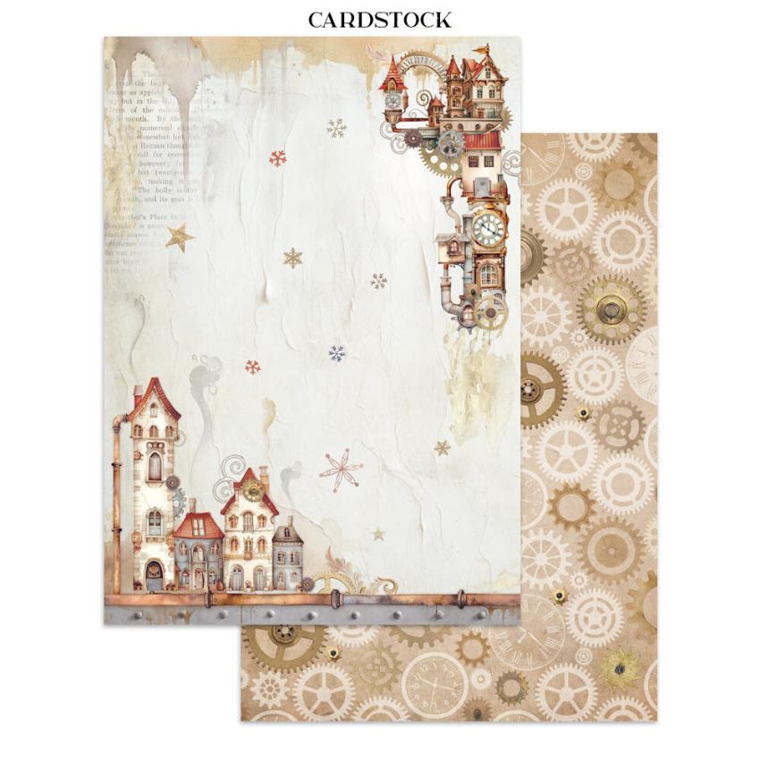 Stamperia - Papier, Aufkleber & Stanzteile "Gear up for Christmas" Junk Journal Backgrounds,Stickers,Cut-Outs