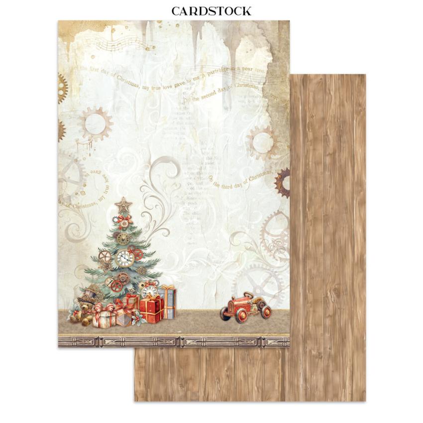 Stamperia - Papier, Aufkleber & Stanzteile "Gear up for Christmas" Junk Journal Backgrounds,Stickers,Cut-Outs