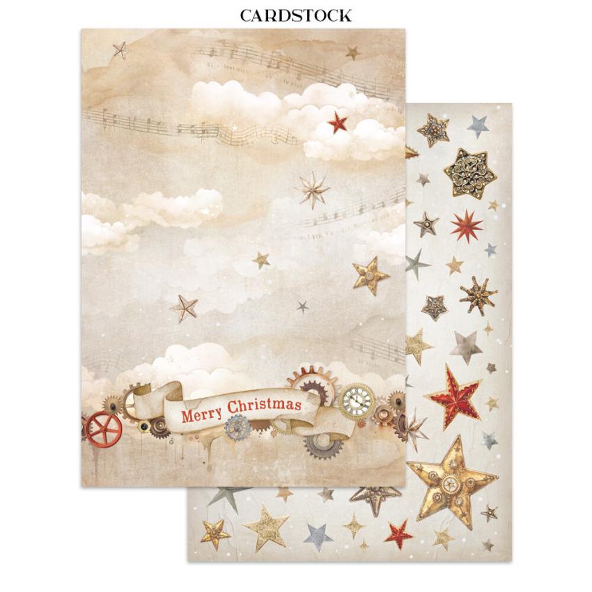 Stamperia - Papier, Aufkleber & Stanzteile "Gear up for Christmas" Junk Journal Backgrounds,Stickers,Cut-Outs