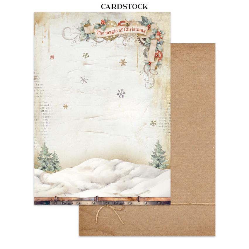 Stamperia - Papier, Aufkleber & Stanzteile "Gear up for Christmas" Junk Journal Backgrounds,Stickers,Cut-Outs