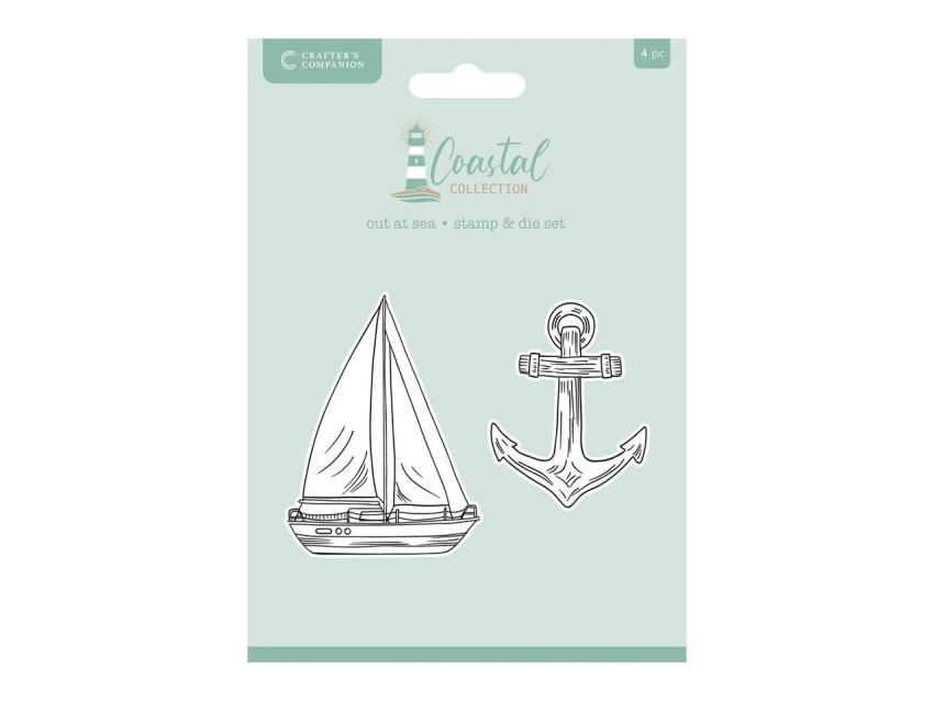 Crafters Companion - Stempelset & Stanzschablone "Out at Sea" Stamp & Dies