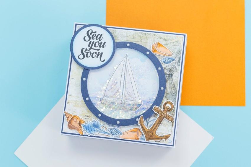 Crafters Companion - Stempelset & Stanzschablone "Out at Sea" Stamp & Dies