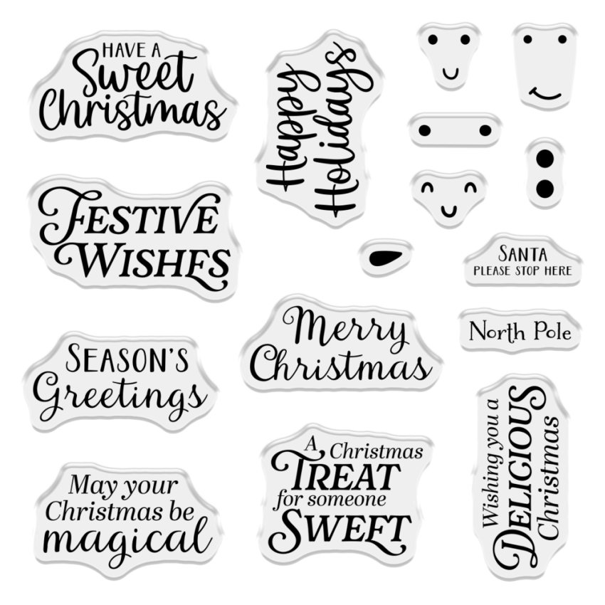 Crafters Companion - Stempelset & Stanzschablone "Christmas Cupcakes" Stamp & Dies