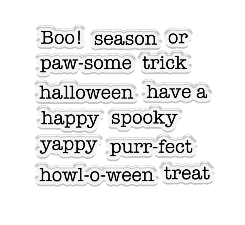 Crafters Companion - Stempelset & Stanzschablone "Flock Halloween Pets" Stamp & Dies
