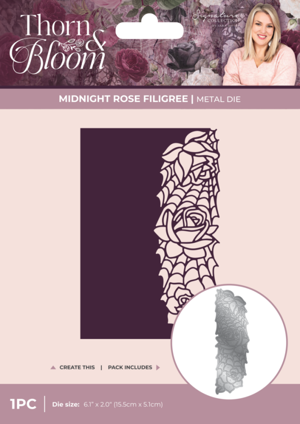 Crafters Companion - Stanzschablone "Midnight Rose Filigree" Dies