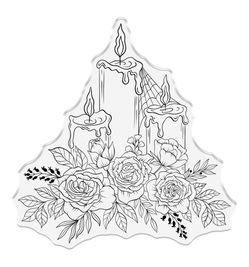 Crafters Companion - Stempelset & Stanzschablone "Rose Candles" Stamp & Dies