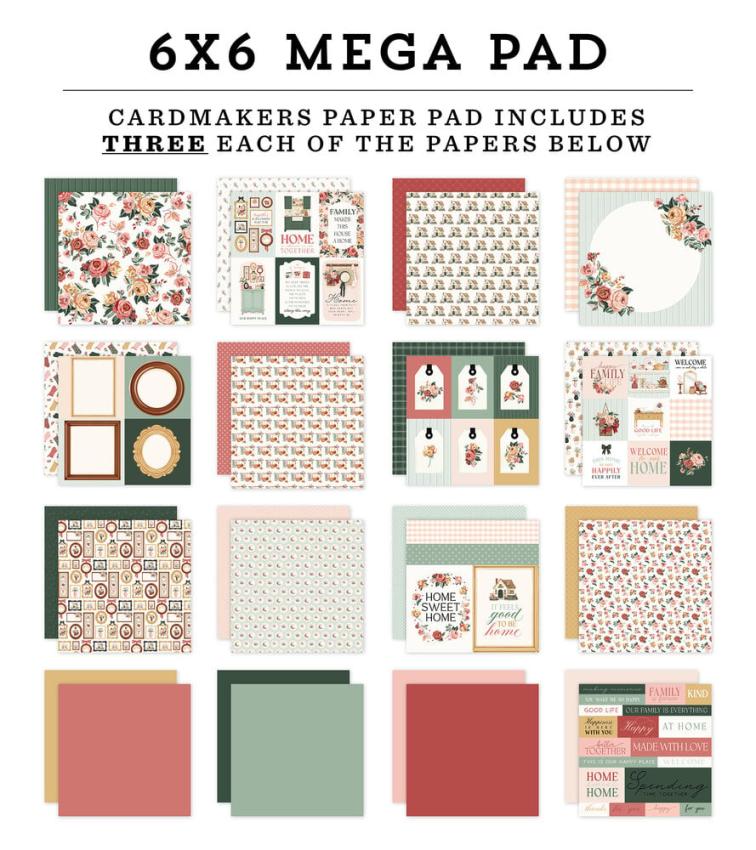 Carta Bella - Designpapier "Feels Like Home" Cardmakers Mega Pad 6x6 Inch - 48 Bogen