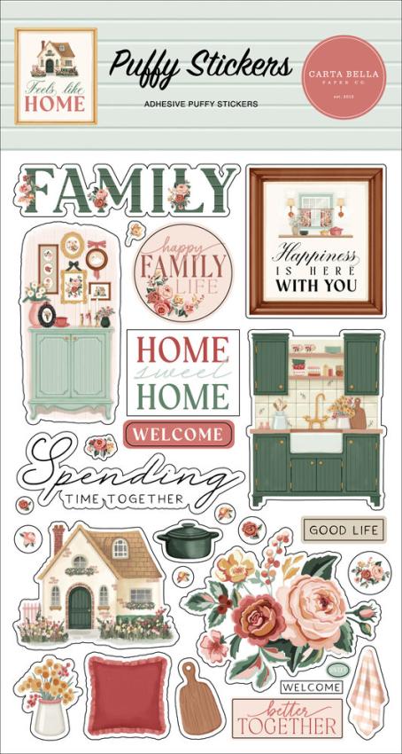 Carta Bella  - Aufkleber "Feels Like Home" Puffy Stickers