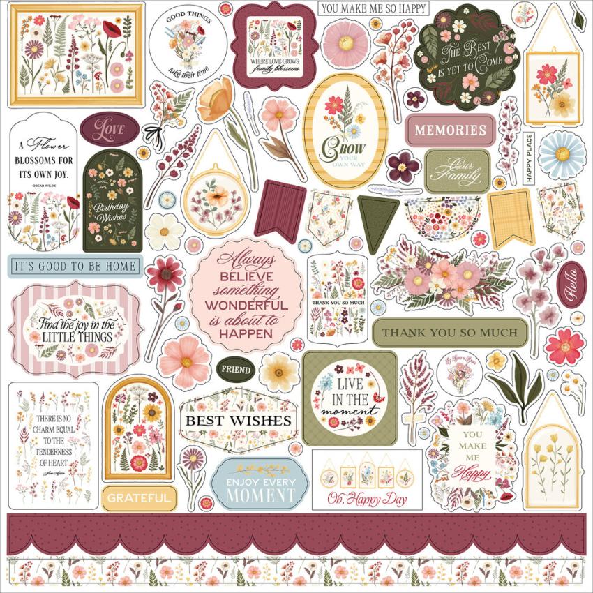 Carta Bella - Aufkleber "Pressed Floral " Element Stickers 