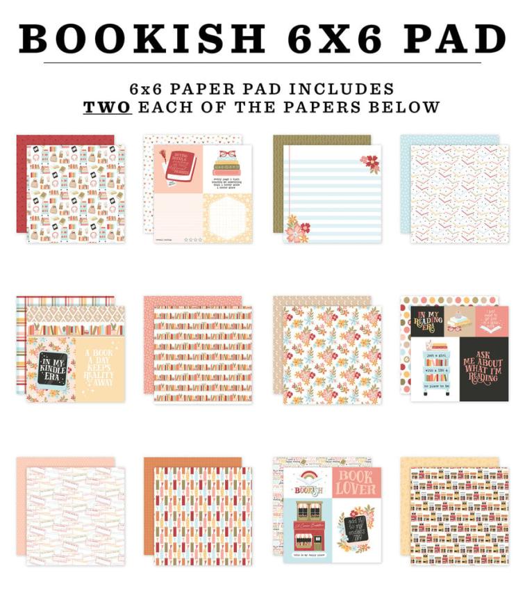 Echo Park - Designpapier "Bookish" Paper Pack 6x6 Inch - 24 Bogen