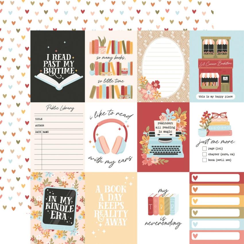 Echo Park - Designpapier "Bookish" Cardmakers Mega Pad 6x6 Inch - 48 Bogen
