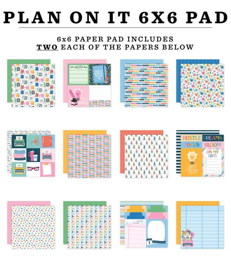 Echo Park - Designpapier "Plan On It" Paper Pack 6x6 Inch - 24 Bogen