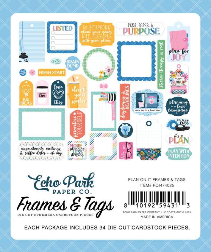 Echo Park - Stanzteile & Anhänger "Plan On It" Frames & Tags 