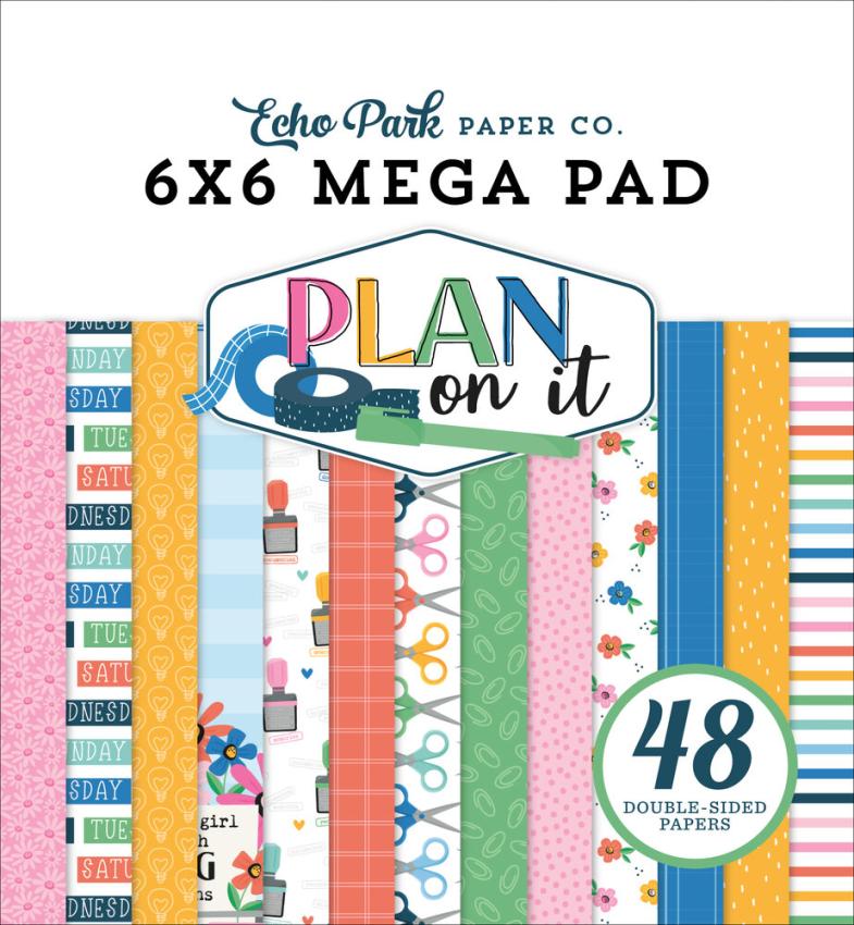 Echo Park - Designpapier "Plan On It" Cardmakers Mega Pad 6x6 Inch - 48 Bogen