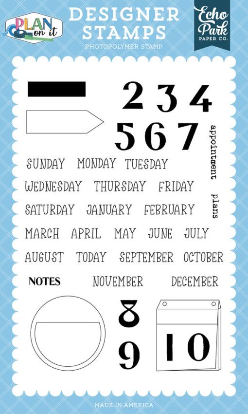 Echo Park - Stempelset "Calendar Memo" Clear Stamps