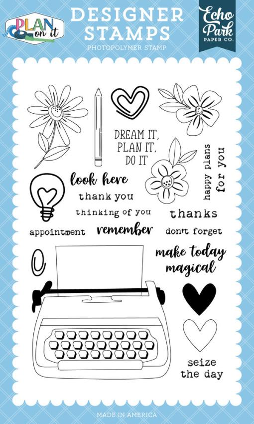 Echo Park - Stempelset "Typewriter Tekst" Clear Stamps