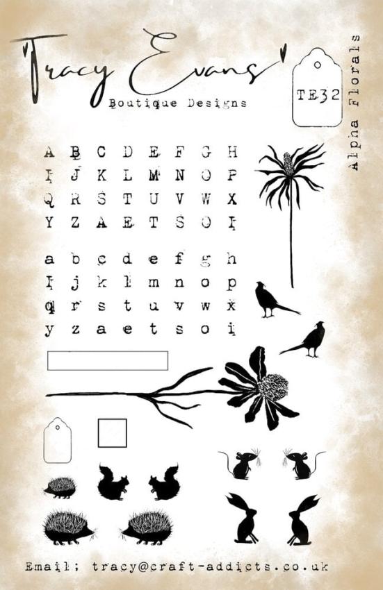 Tracy Evans - Stempelset "Alpha Florals" Clear Stamps