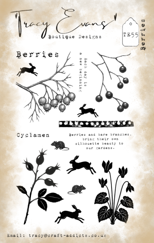 Tracy Evans - Stempelset "Berries" Clear Stamps