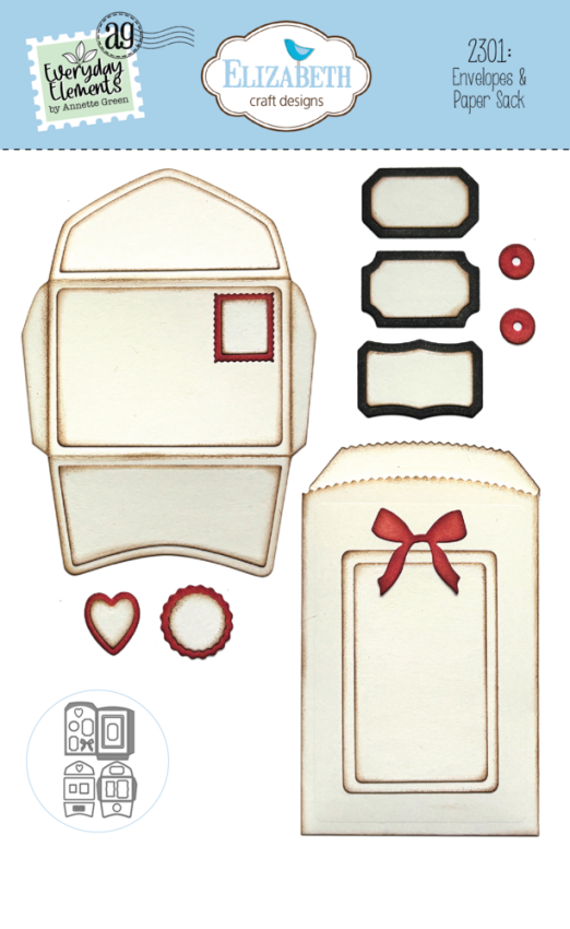 Elizabeth Craft Designs - Stanzschalone "Envelopes & Paper Sack" Dies
