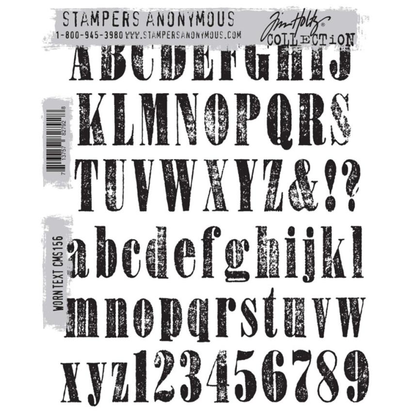 Stampers Anonymous - Gummistempelset "Worn Text" Cling Stamp Design by Tim Holtz