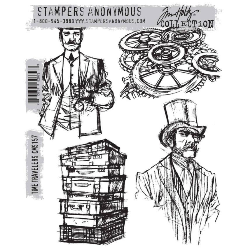 Stampers Anonymous - Gummistempelset "Time Travelers" Cling Stamp Design by Tim Holtz