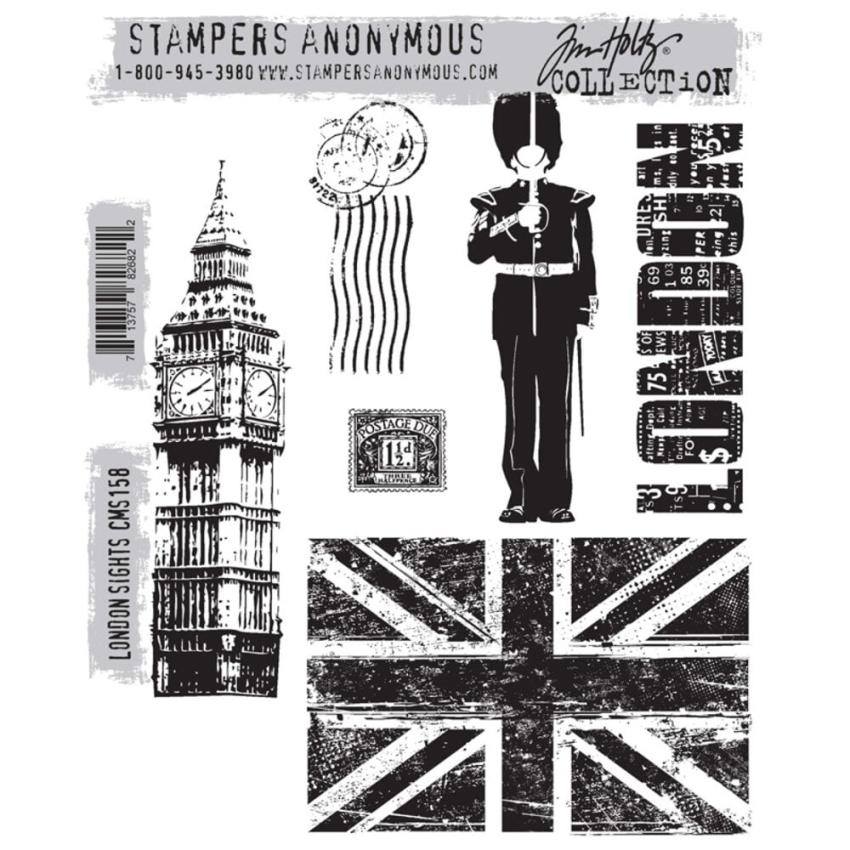 Stampers Anonymous - Gummistempelset "London Sights" Cling Stamp Design by Tim Holtz