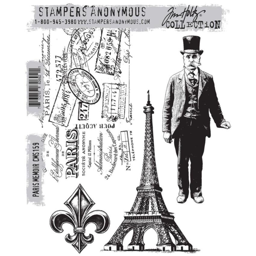 Stampers Anonymous - Gummistempelset "Paris Memoir" Cling Stamp Design by Tim Holtz